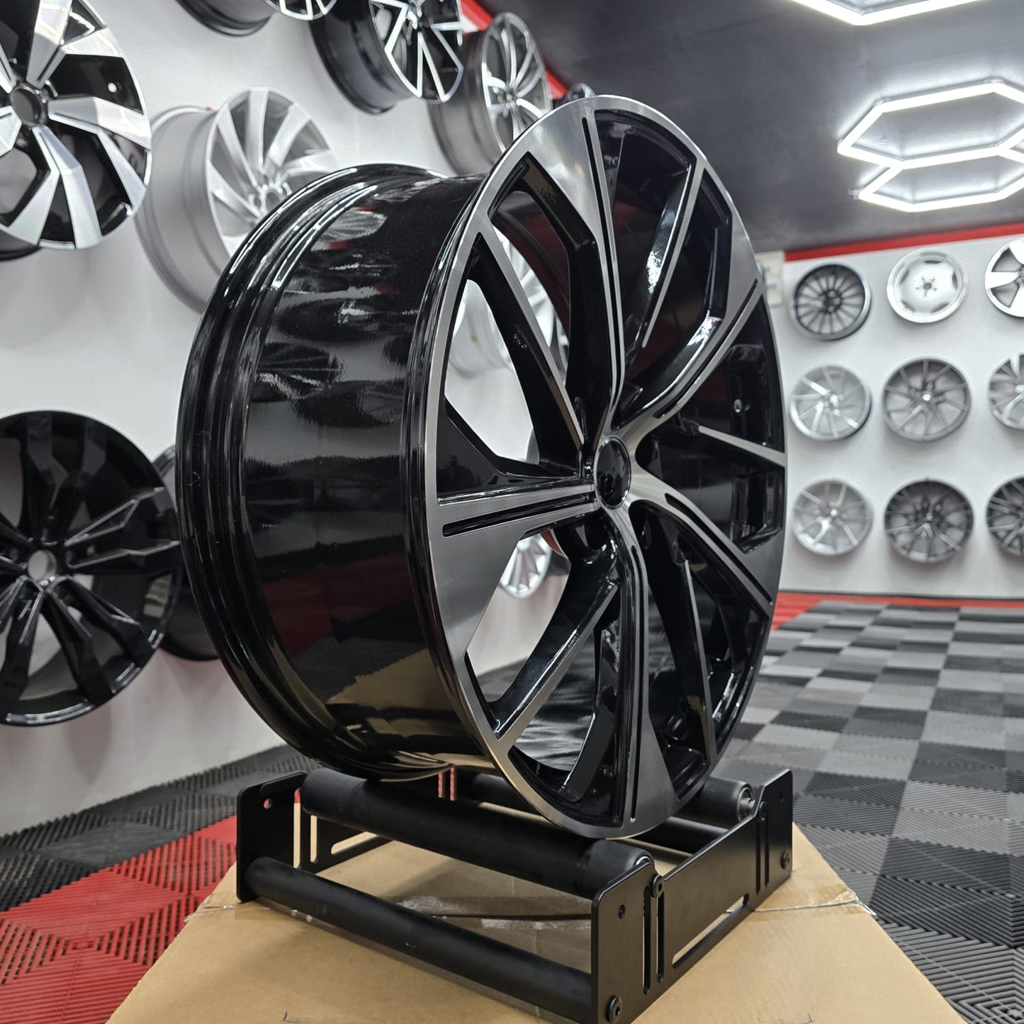 21" Audi 2300101 Style Alloy Wheels, Black machine face