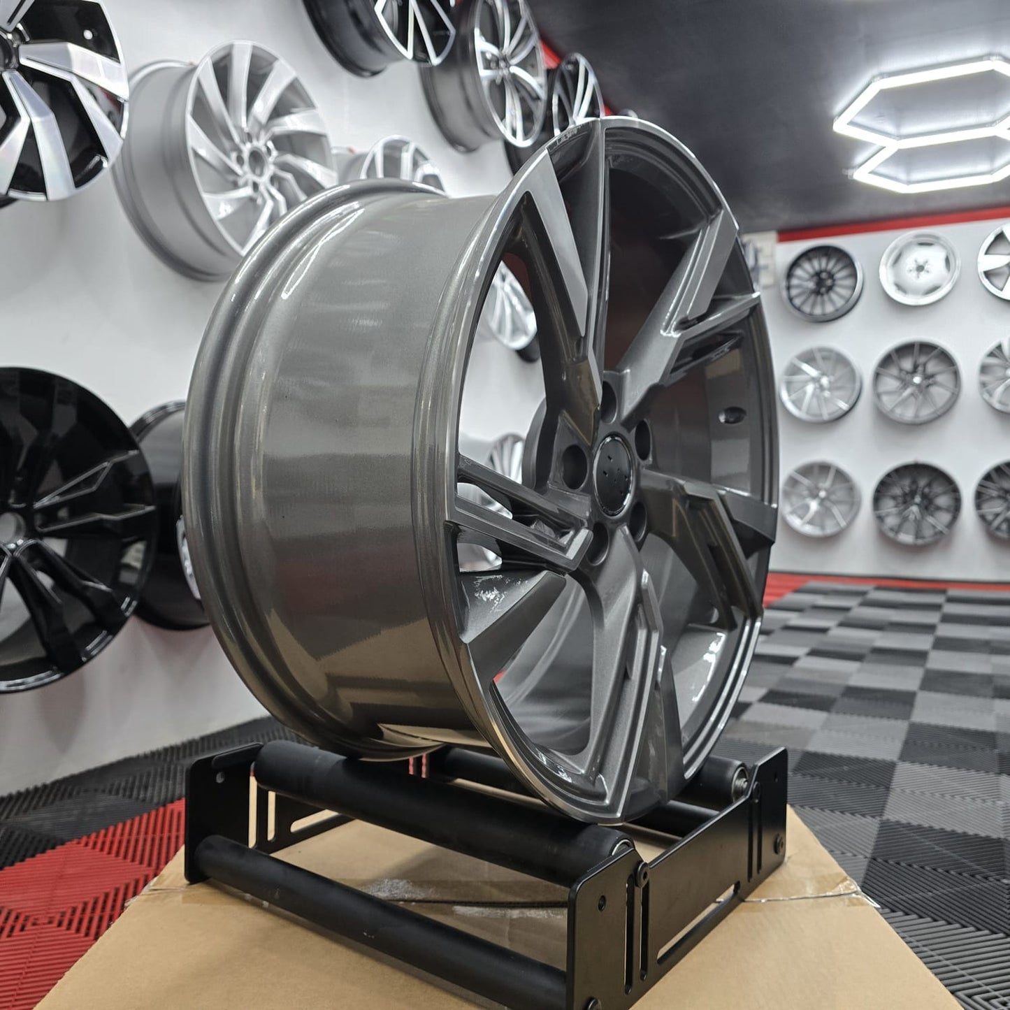20" Audi 230117 Style Wheels Grey Machine Face