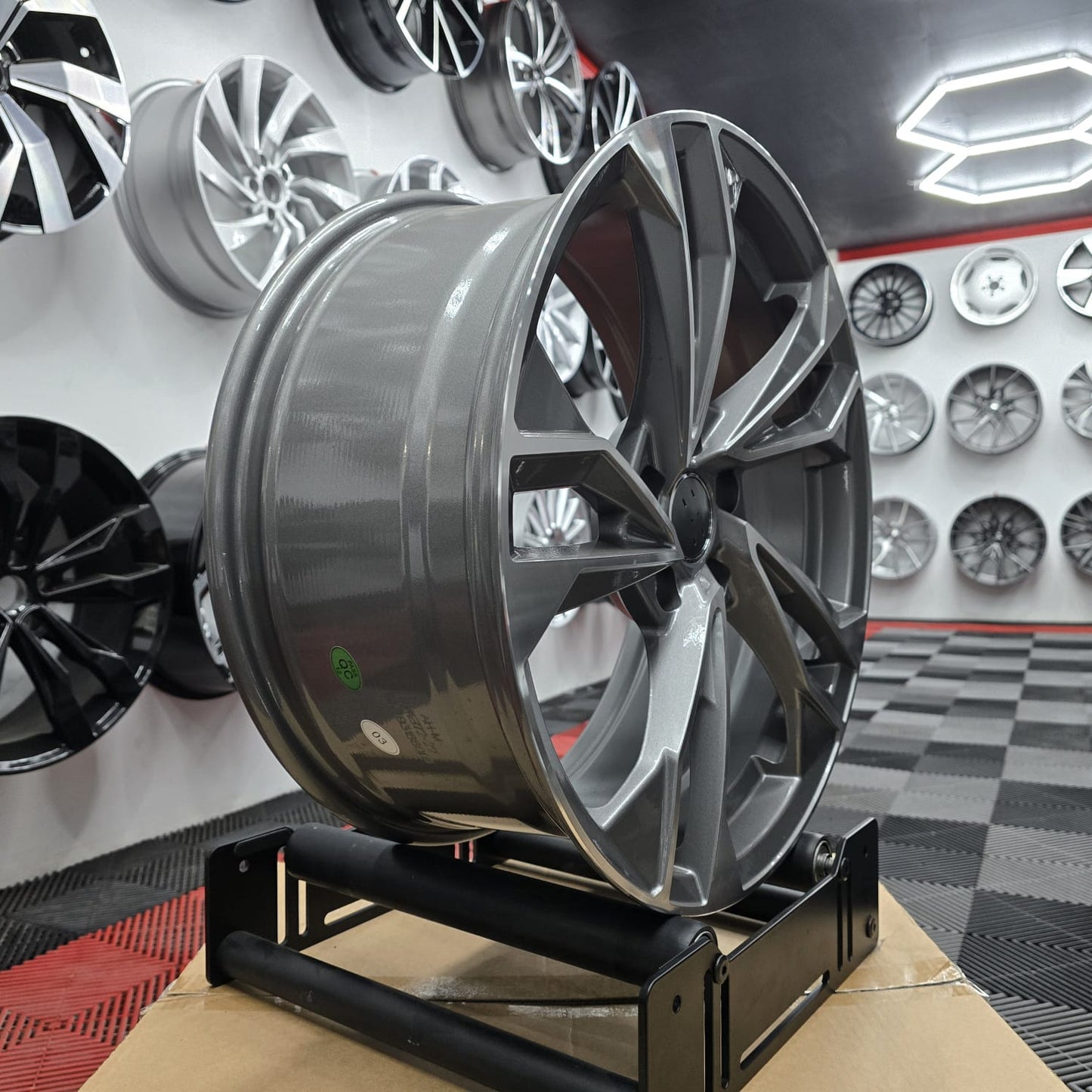 20" Audi 230118 Style Wheels Grey Machine Face