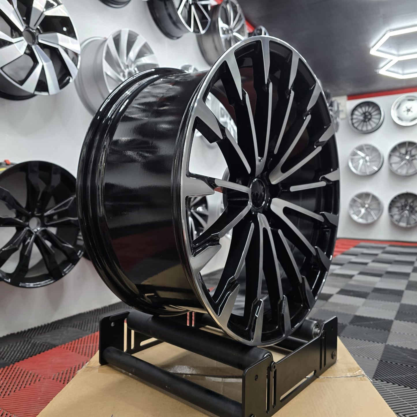 18" Audi 230102 Style Alloy Wheels black Machine cut face