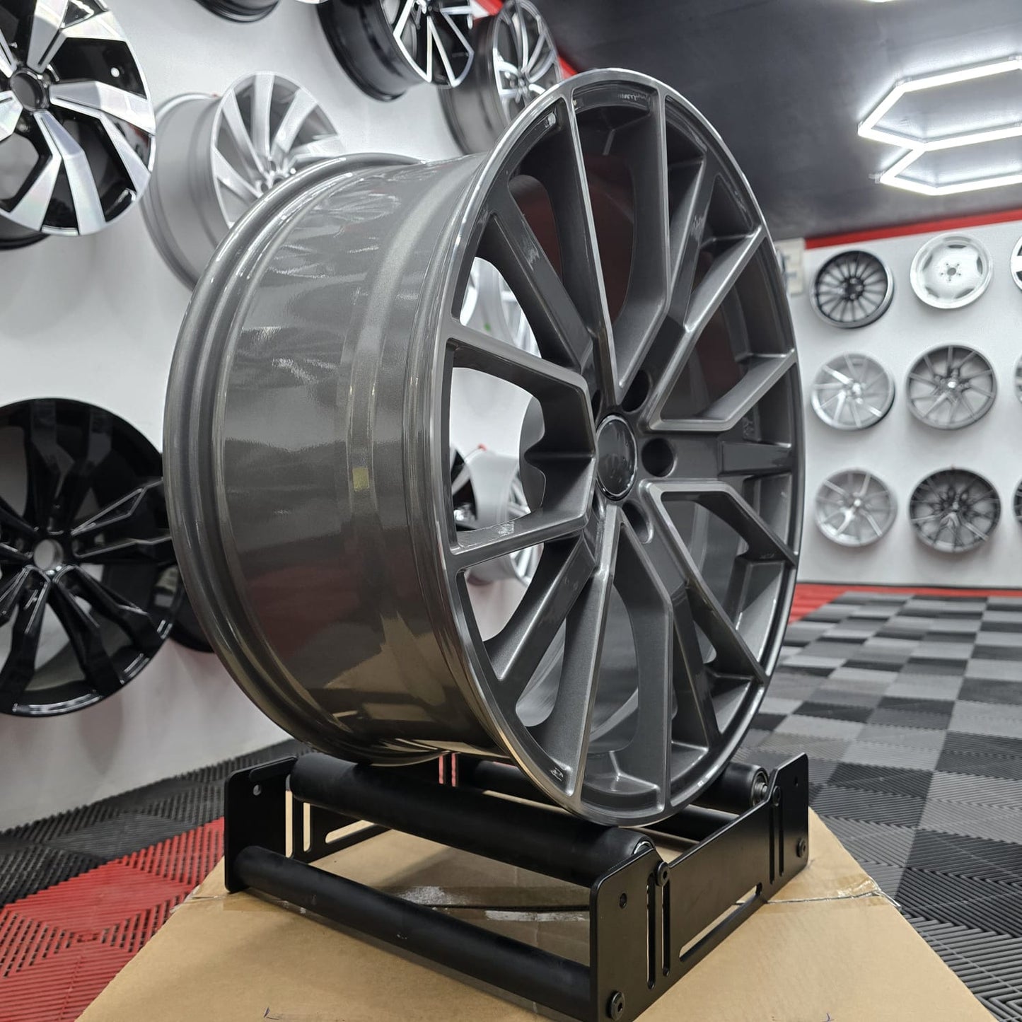 21" Audi 230101 Style Alloy Wheels, Grey machine face