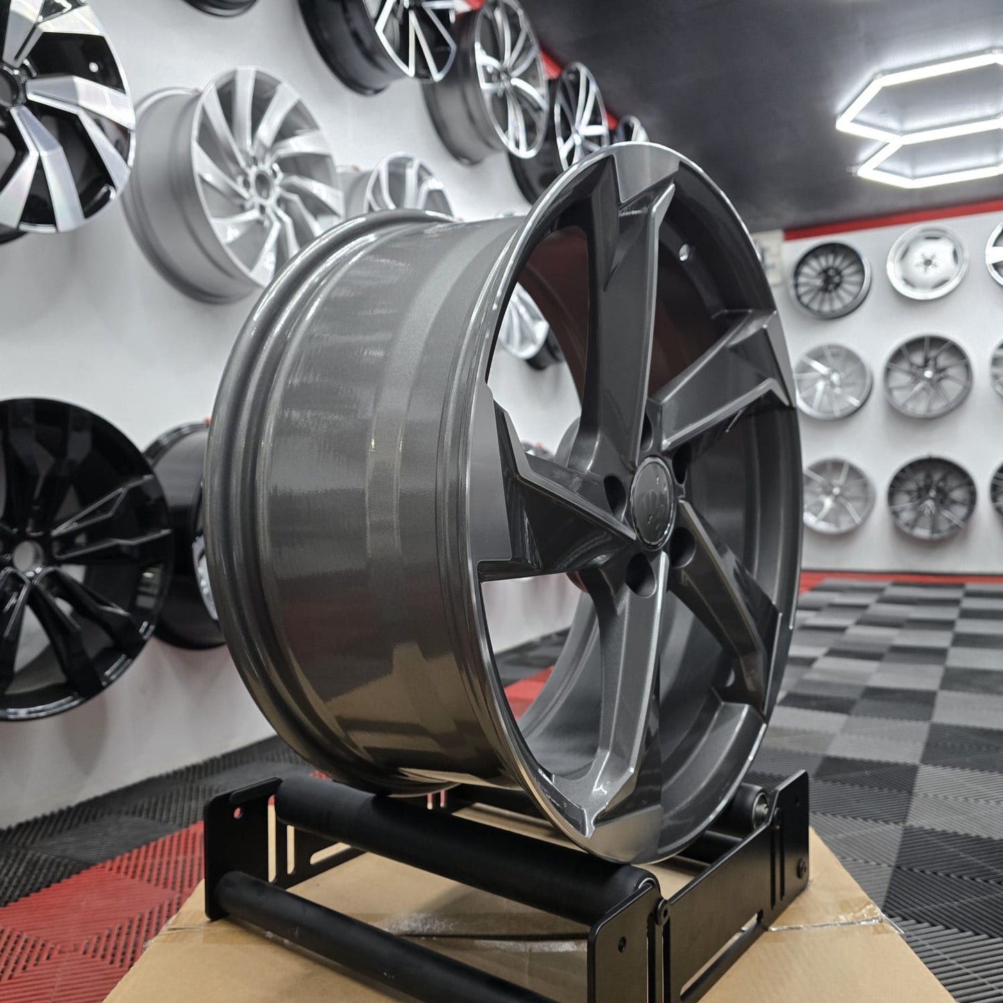 18" Audi 230132 Style Alloy Wheels Grey Machine cut face