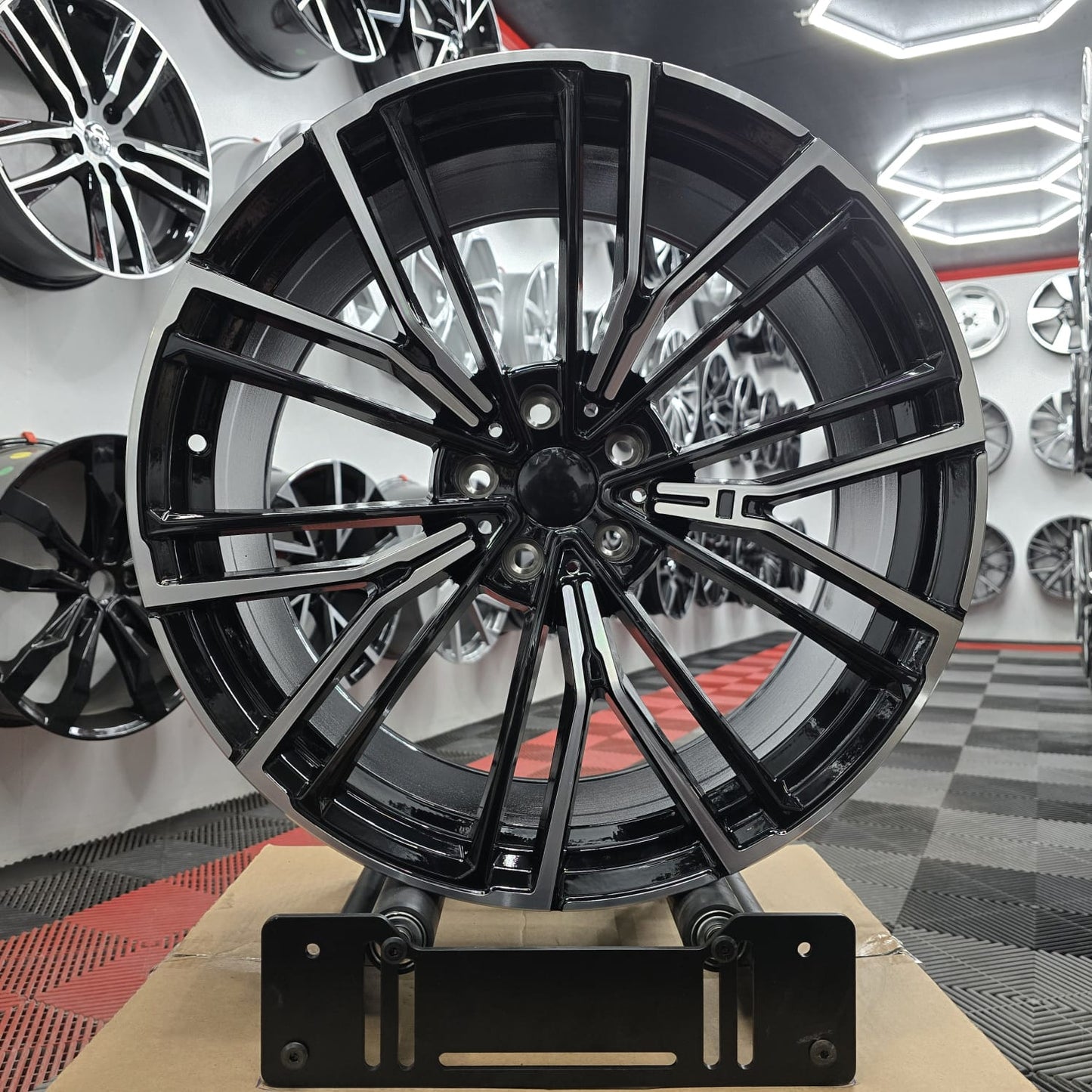 21" 5x112 230059 Style Alloy Wheels ,Black Machine Face