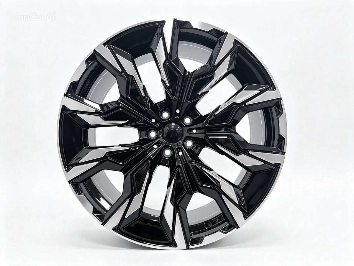 21" 5x112 396827 Style Alloy Wheels ,Black Machine Face