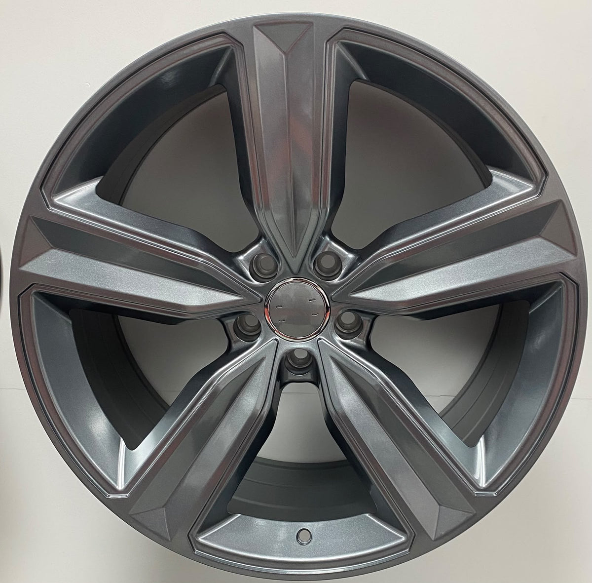 20" Audi 098 Style Wheels Grey Machine Face