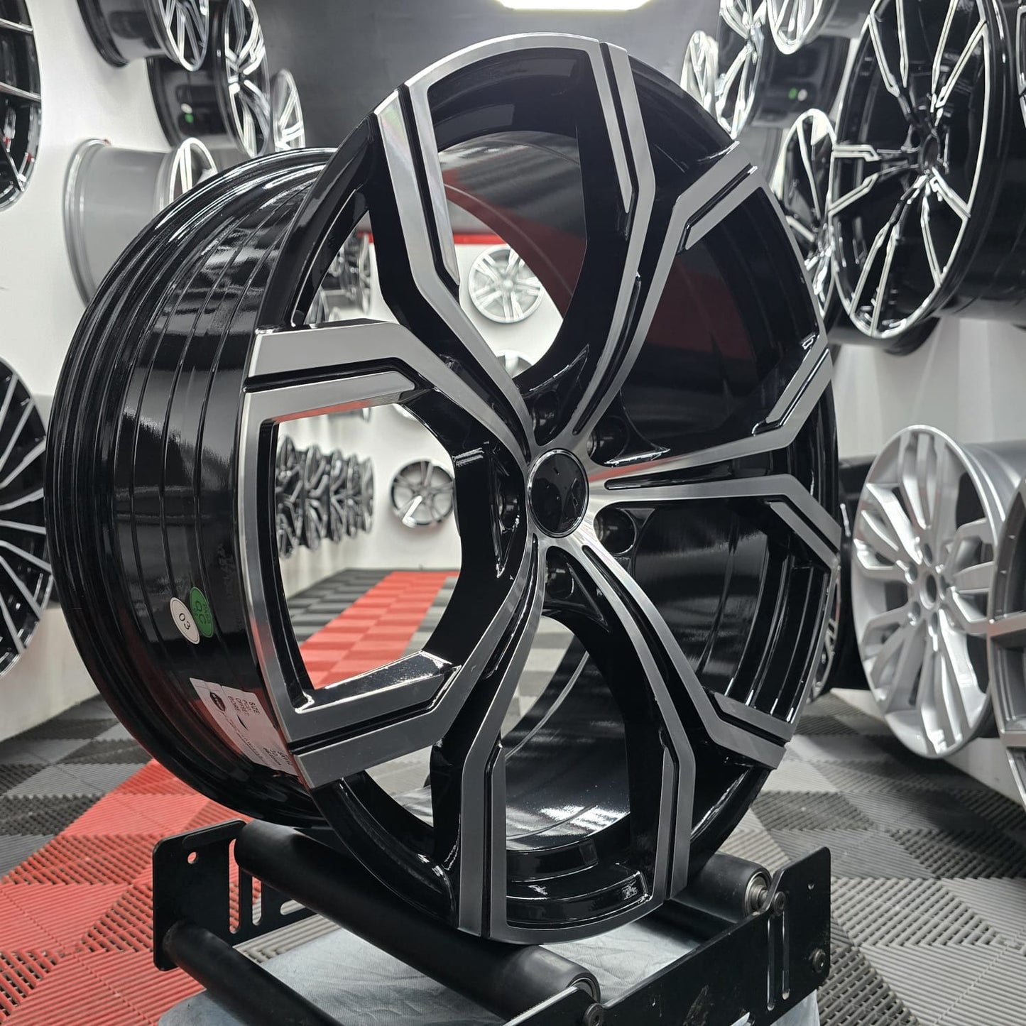 20" Audi 396824 Style Wheels Black Machine Face
