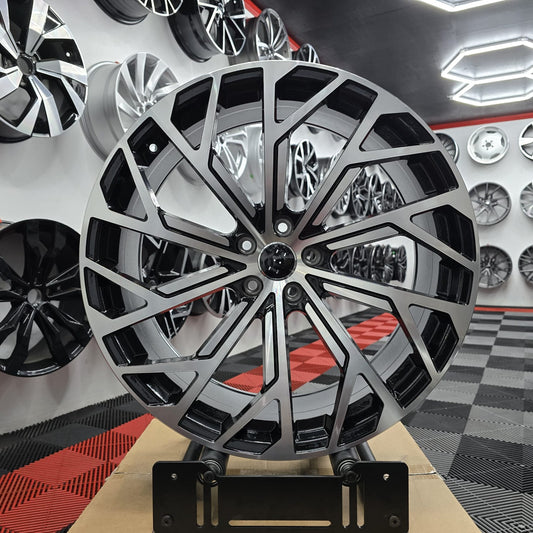 20" Audi 230107 Style Wheels Black Machine Face