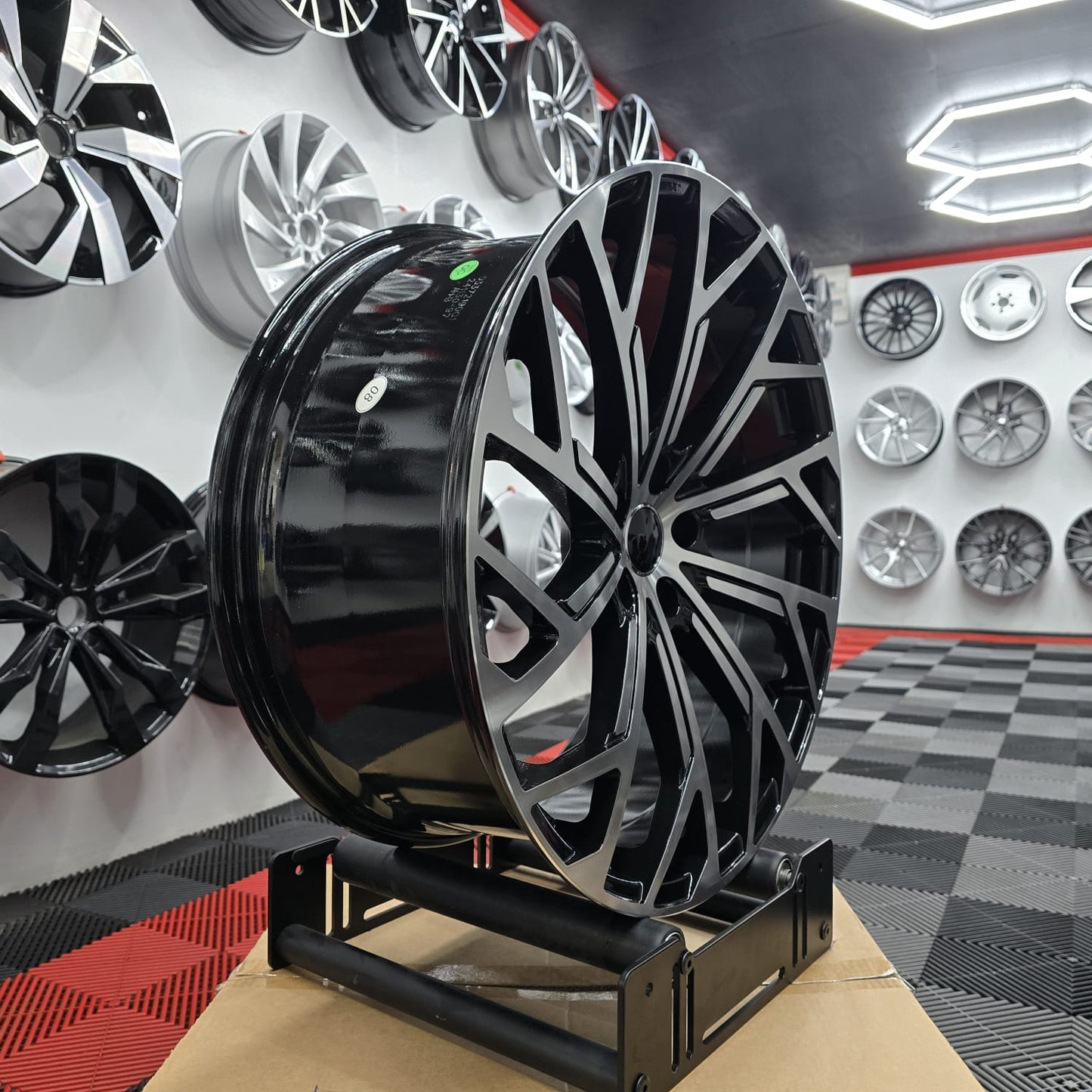 20" Audi 230107 Style Wheels Black Machine Face