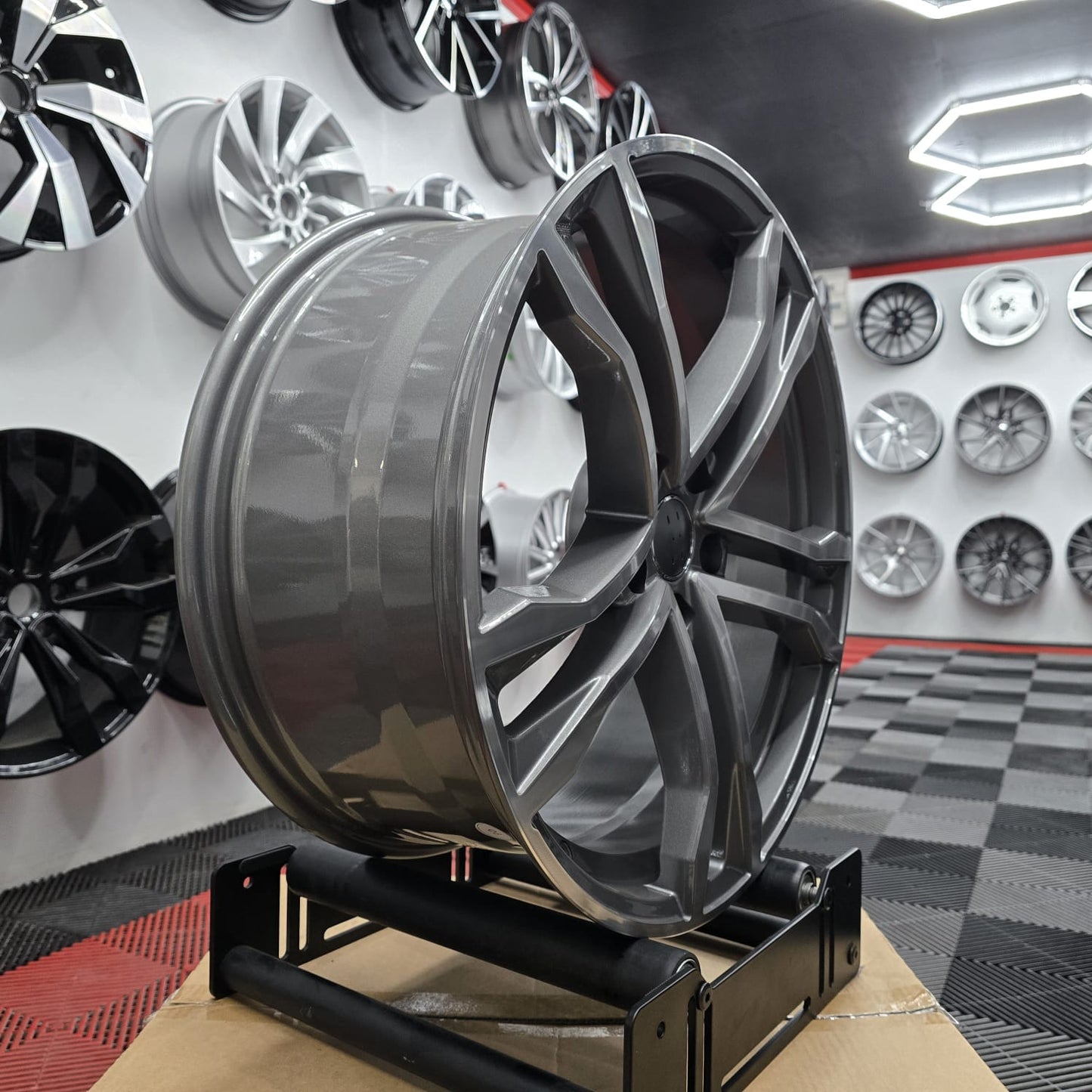 20" Audi 230114 Style Wheels Grey Machine Face