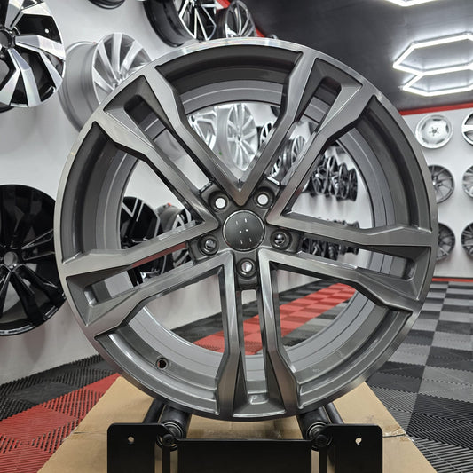 22" 5x112 230114 Style Alloy Wheels Gloss grey machine face