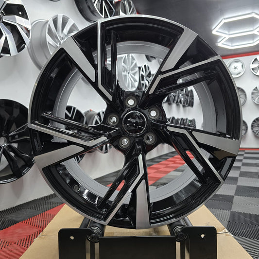 20" Audi 396563 Style Wheels Black Machine Face