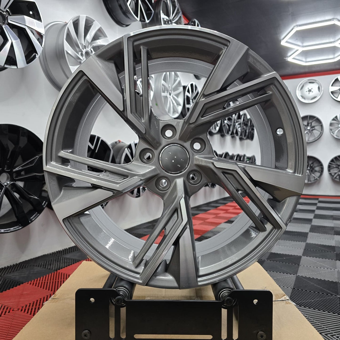 20" Audi 230117 Style Wheels Grey Machine Face