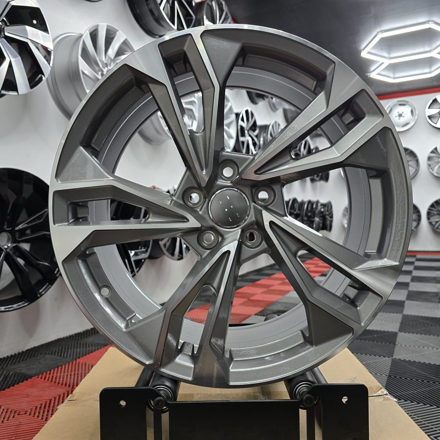 20" Audi 230118 Style Wheels Grey Machine Face