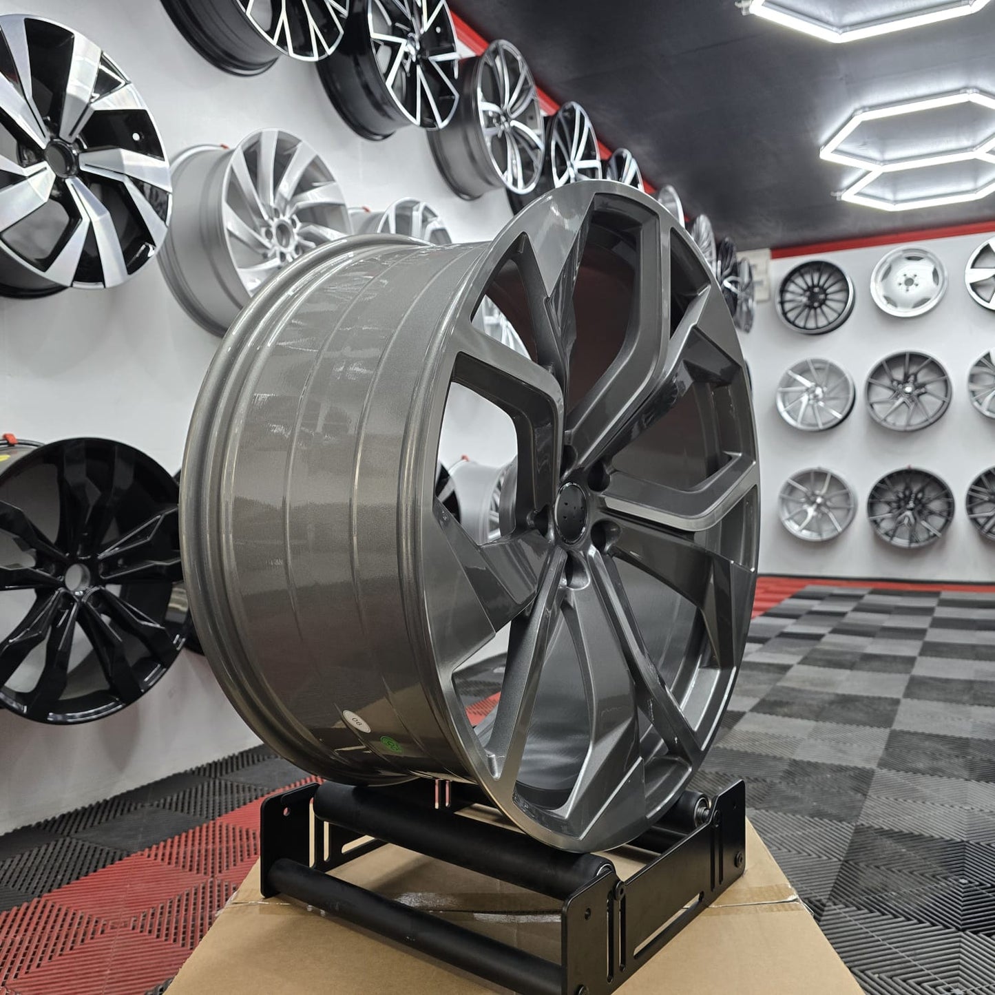 20" Audi 230119 Style Wheels Grey Machine Face