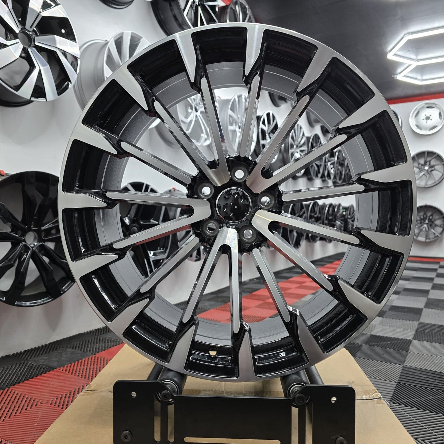 21" Audi 230102 Style Alloy Wheels, Black machine face