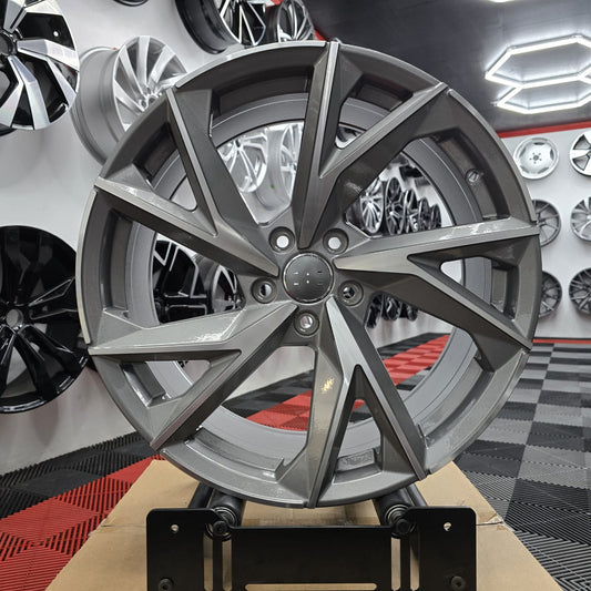 18" Audi 230103 Style Alloy Wheels Grey Machine cut face