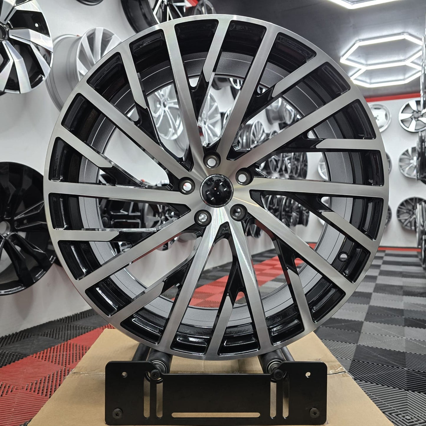 20" 5x112 230104 Alloy Wheels Black Metal Machine Face