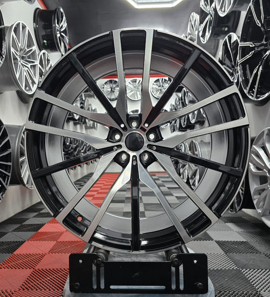 22" 391323 Style Replacement Alloy Wheels, Black with Machine face