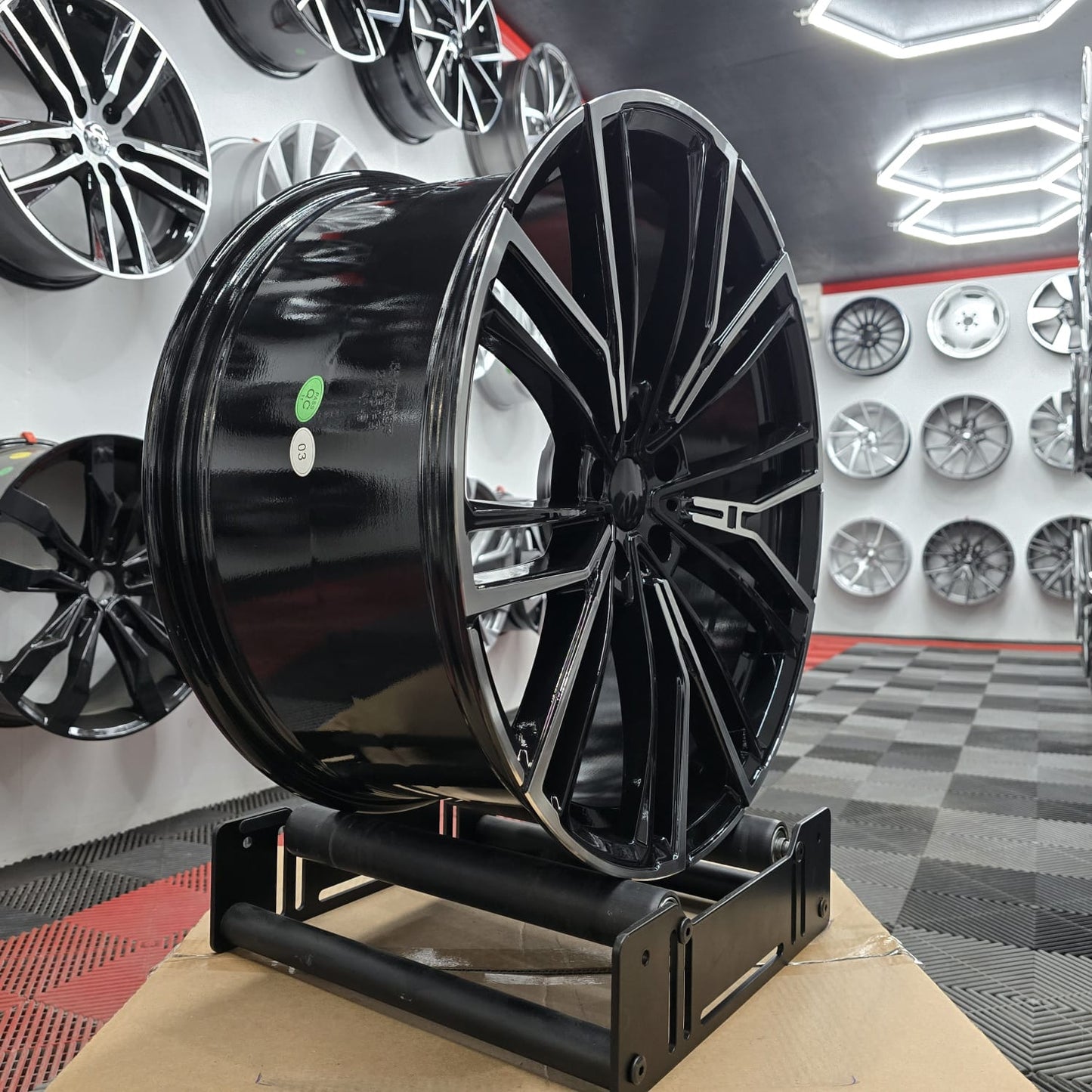 21" 5x112 230059 Style Alloy Wheels ,Black Machine Face