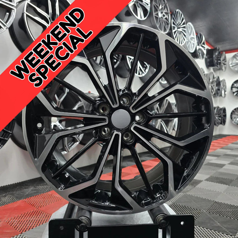 19" 5x108 Ford 396719 Style, Black Machine Face