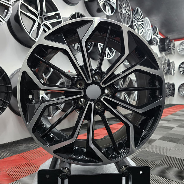 19" 5x108 Ford 396719 Style, Black Machine Face