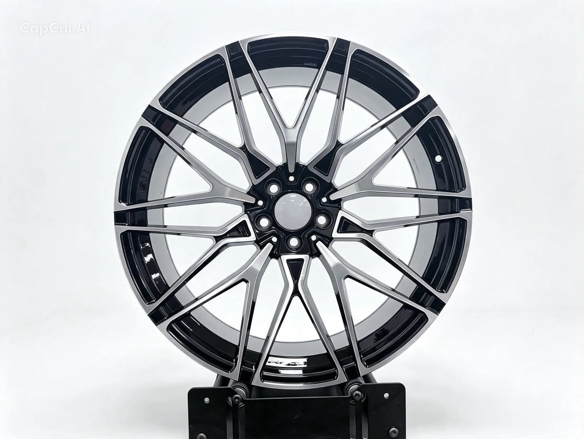 22" 391306 Style Replacement Alloy Wheels, Black with Machine face