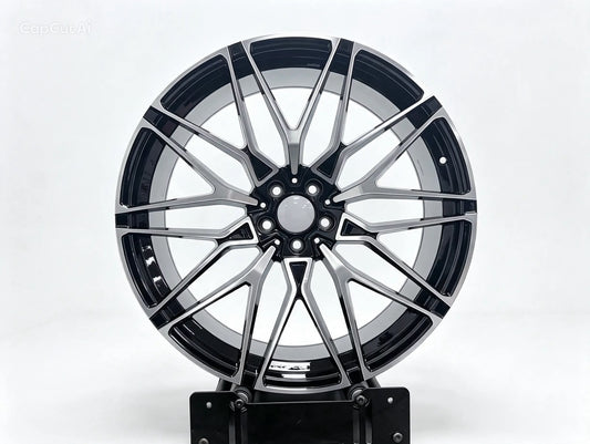 22" 391306 Style Replacement Alloy Wheels, Black with Machine face