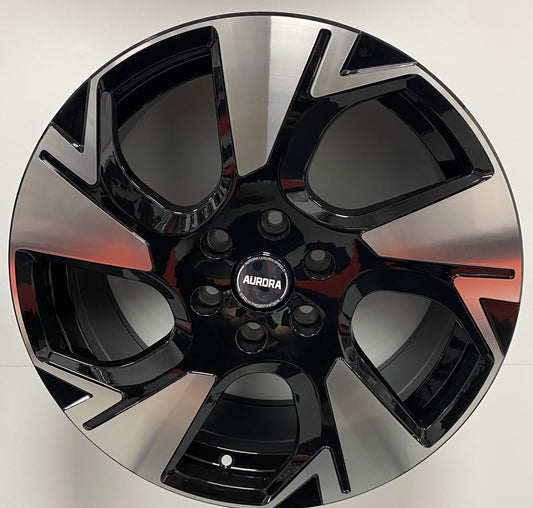 18" 6X120 145 STYLE ALLOYS BLACK MACHINE FACE