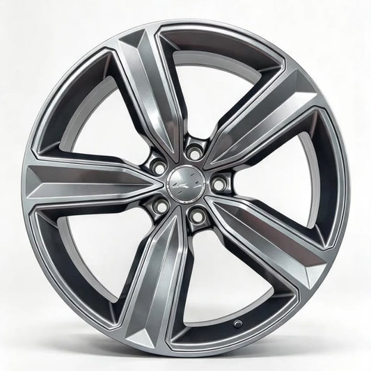 20" Audi 098 Style Wheels Grey Machine Face
