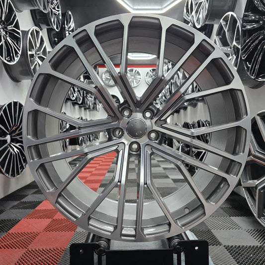 22" 5x112 230530 Style Alloy Wheels Gloss grey machine face