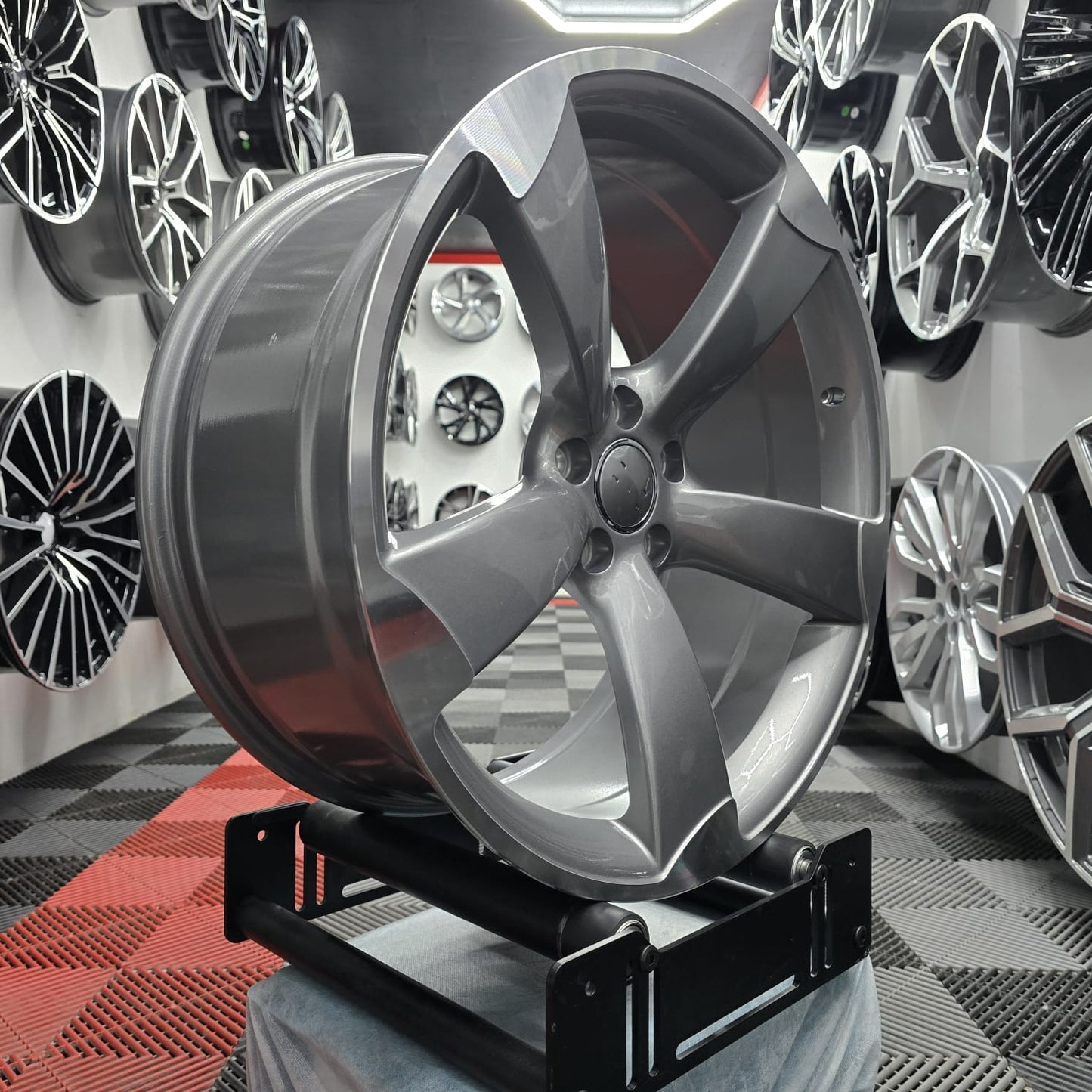 20" Audi 396170 Style Wheels Grey Machine Face