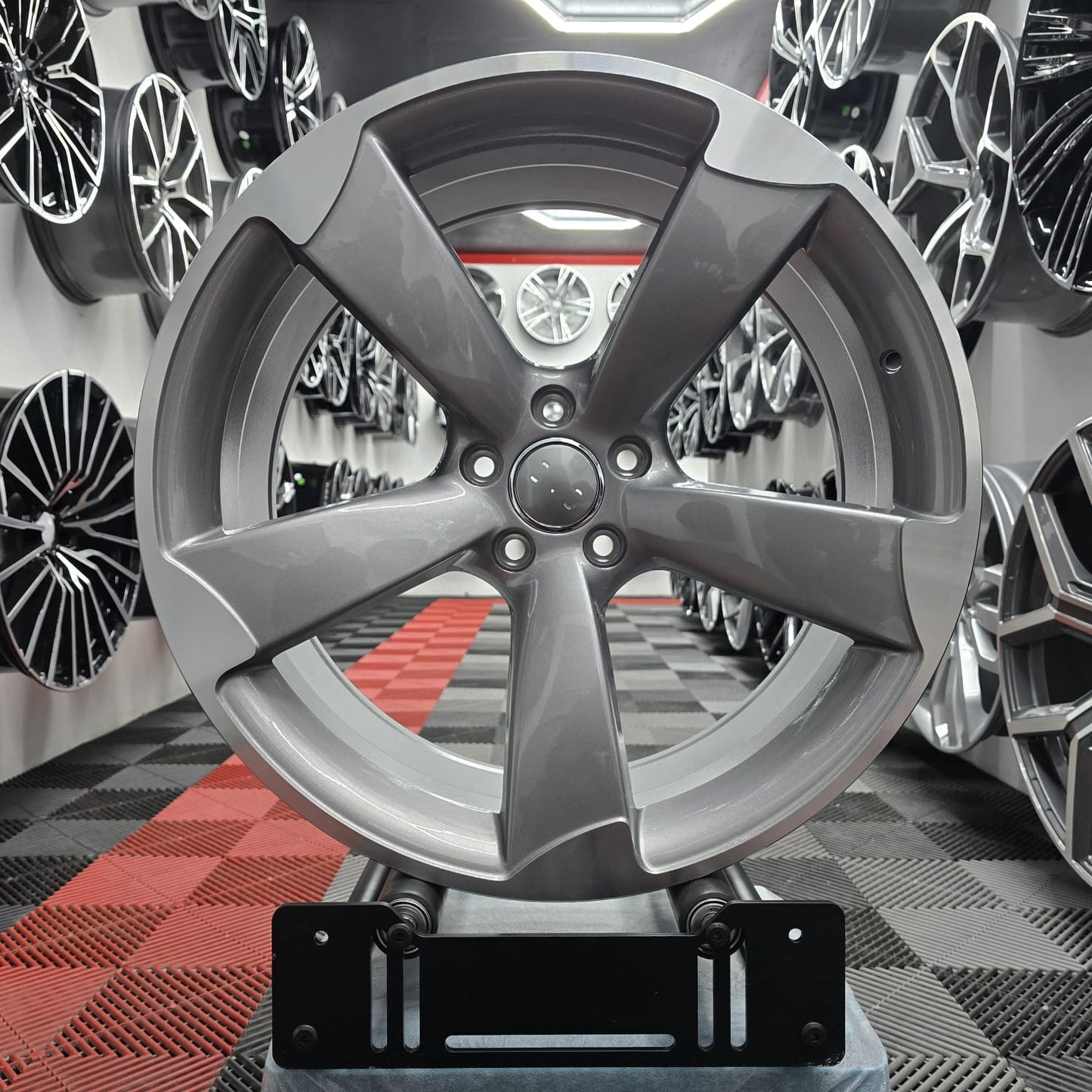 20" Audi 396170 Style Wheels Grey Machine Face