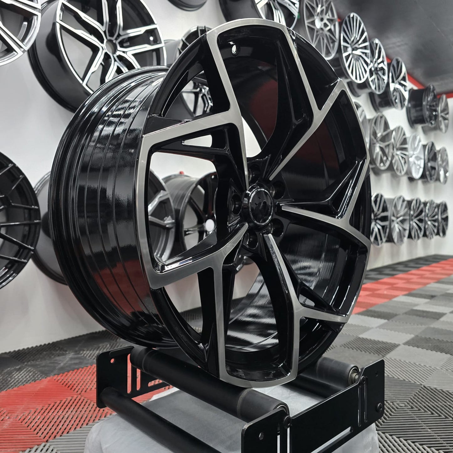 20" 5x112 396799 Alloy Wheels Black Metal Machine Face
