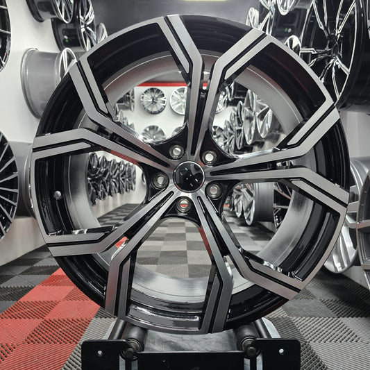 20" Audi 396824 Style Wheels Black Machine Face