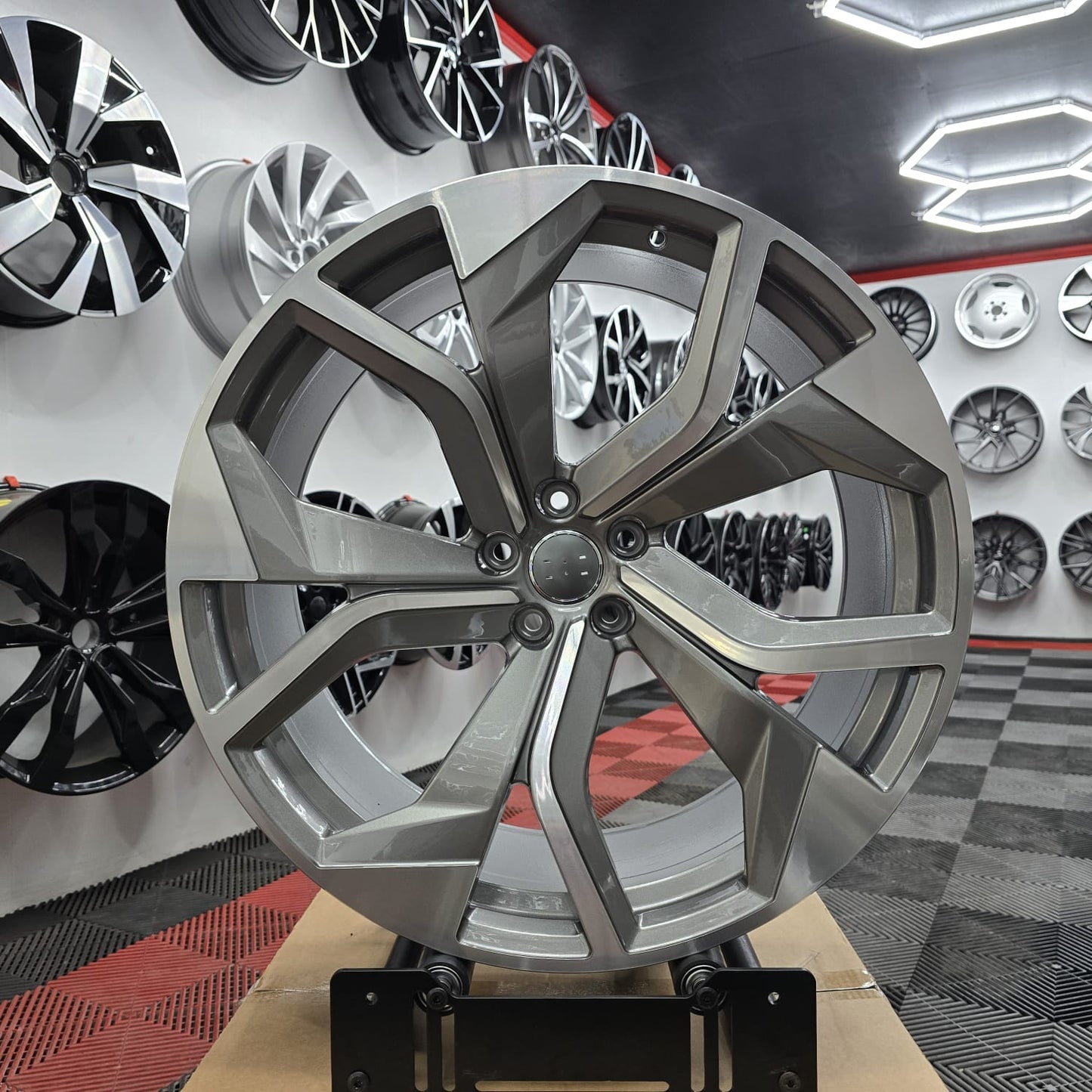20" Audi 230119 Style Wheels Grey Machine Face