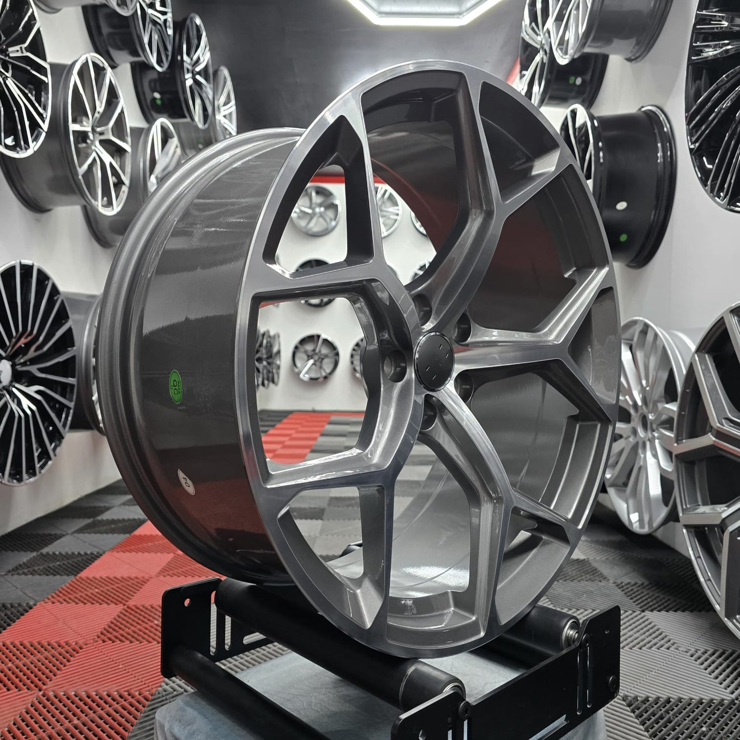 20" Audi 230100 Style Wheels Grey Machine Face