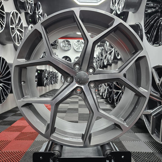 20" Audi 230100 Style Wheels Grey Machine Face