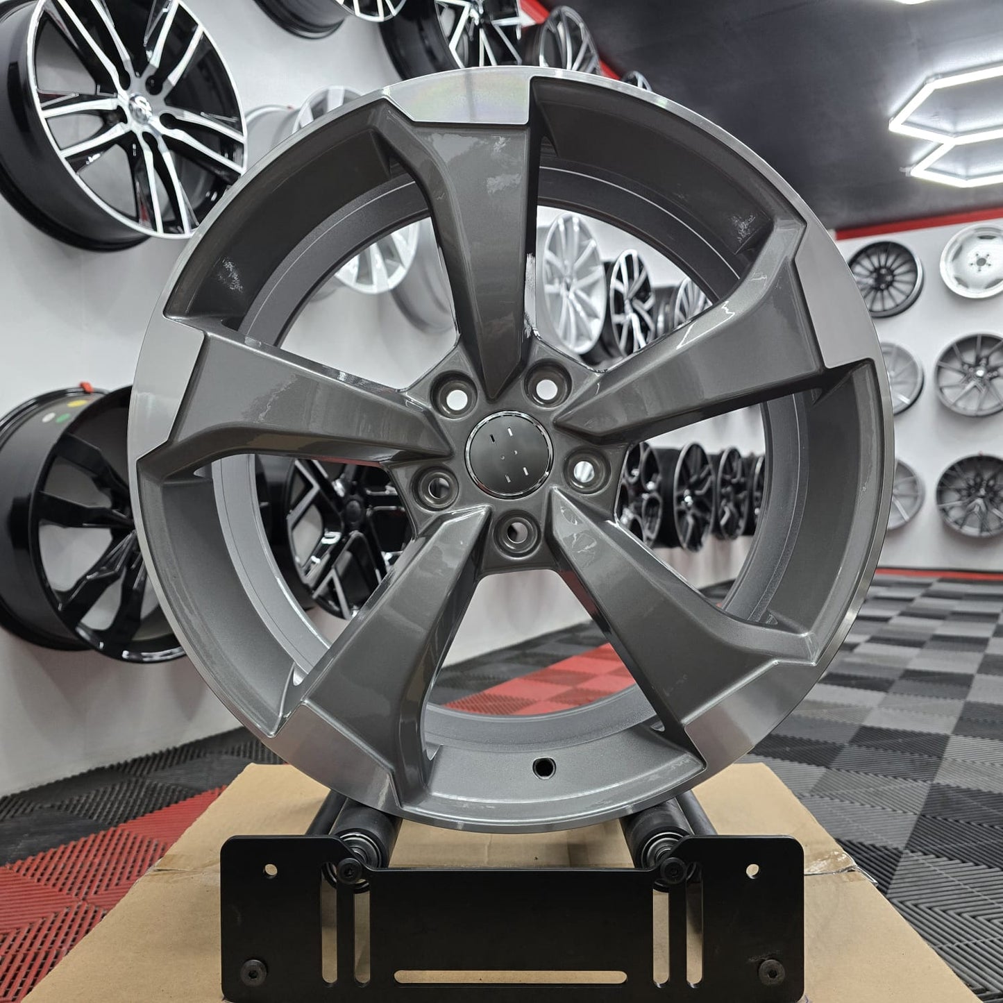 20" Audi 230115 Style Wheels Grey Machine Face