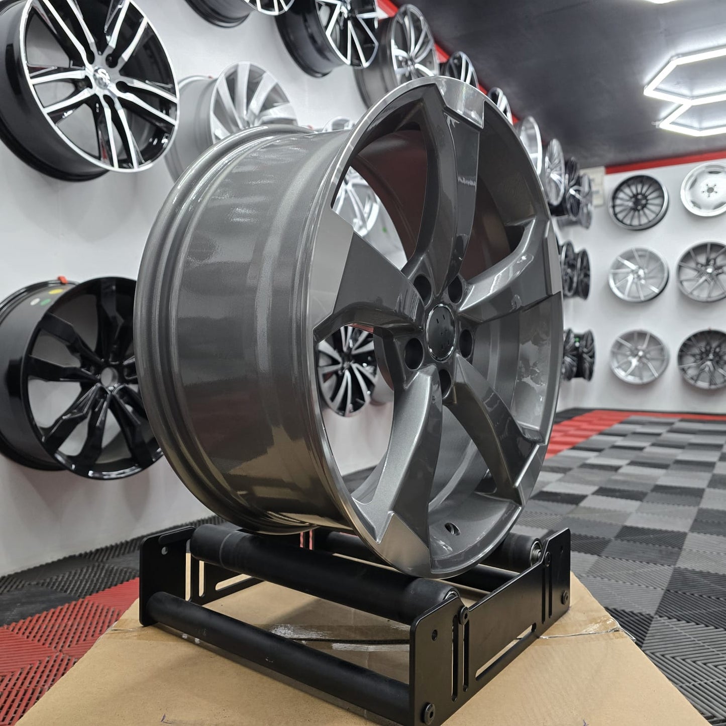 20" Audi 230115 Style Wheels Grey Machine Face