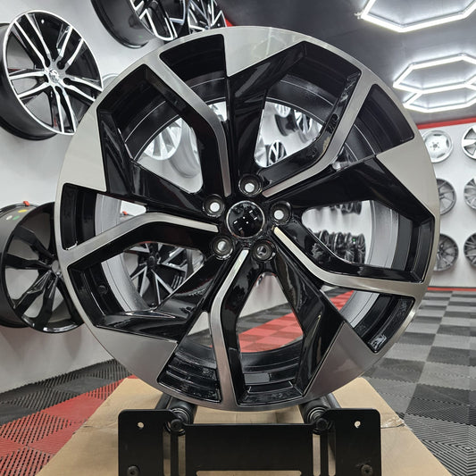 22" 5x112 396591 Style Alloy Wheels Gloss black machine face