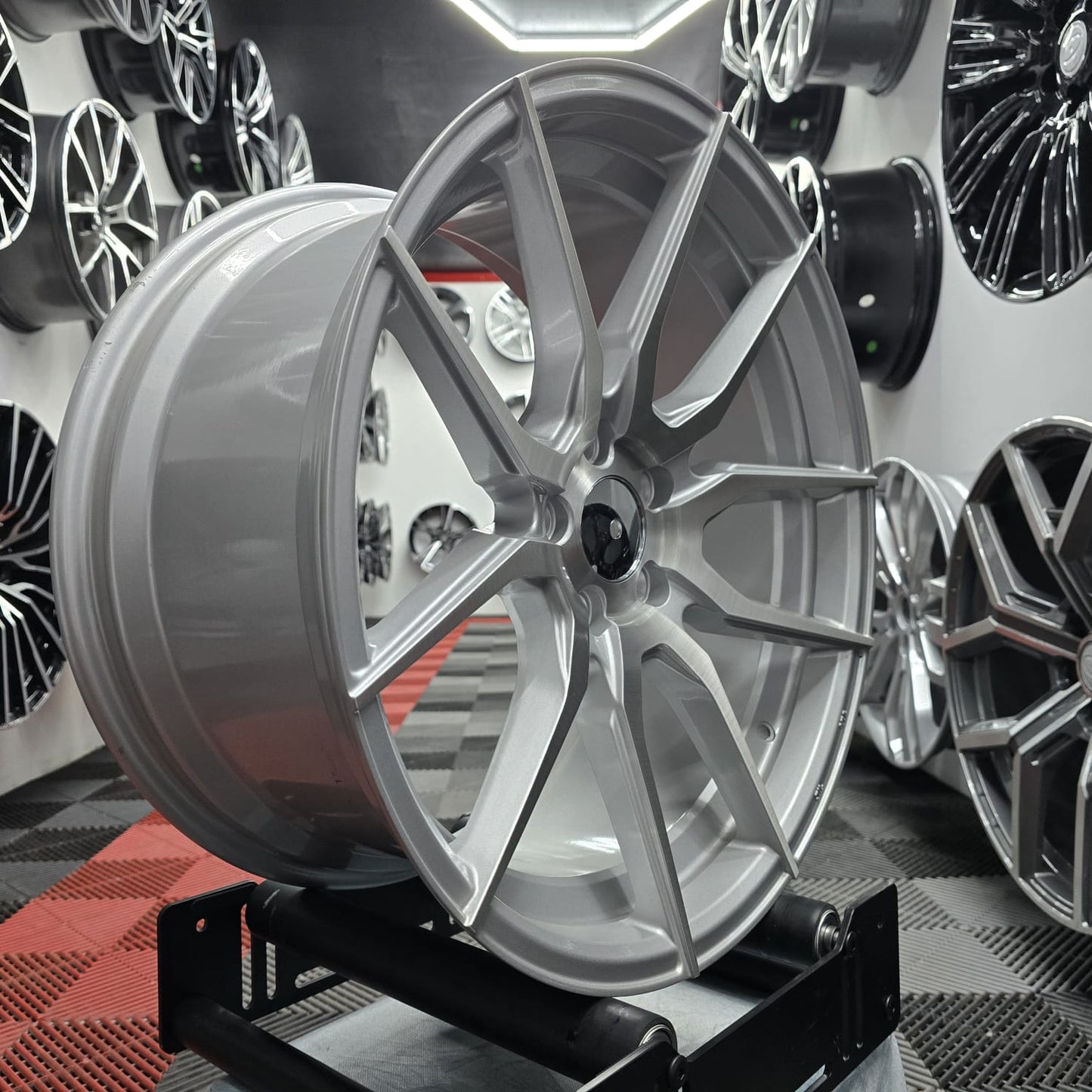 19" 5x112 AVA 034 Style Alloy Wheels Sliver brush face finish