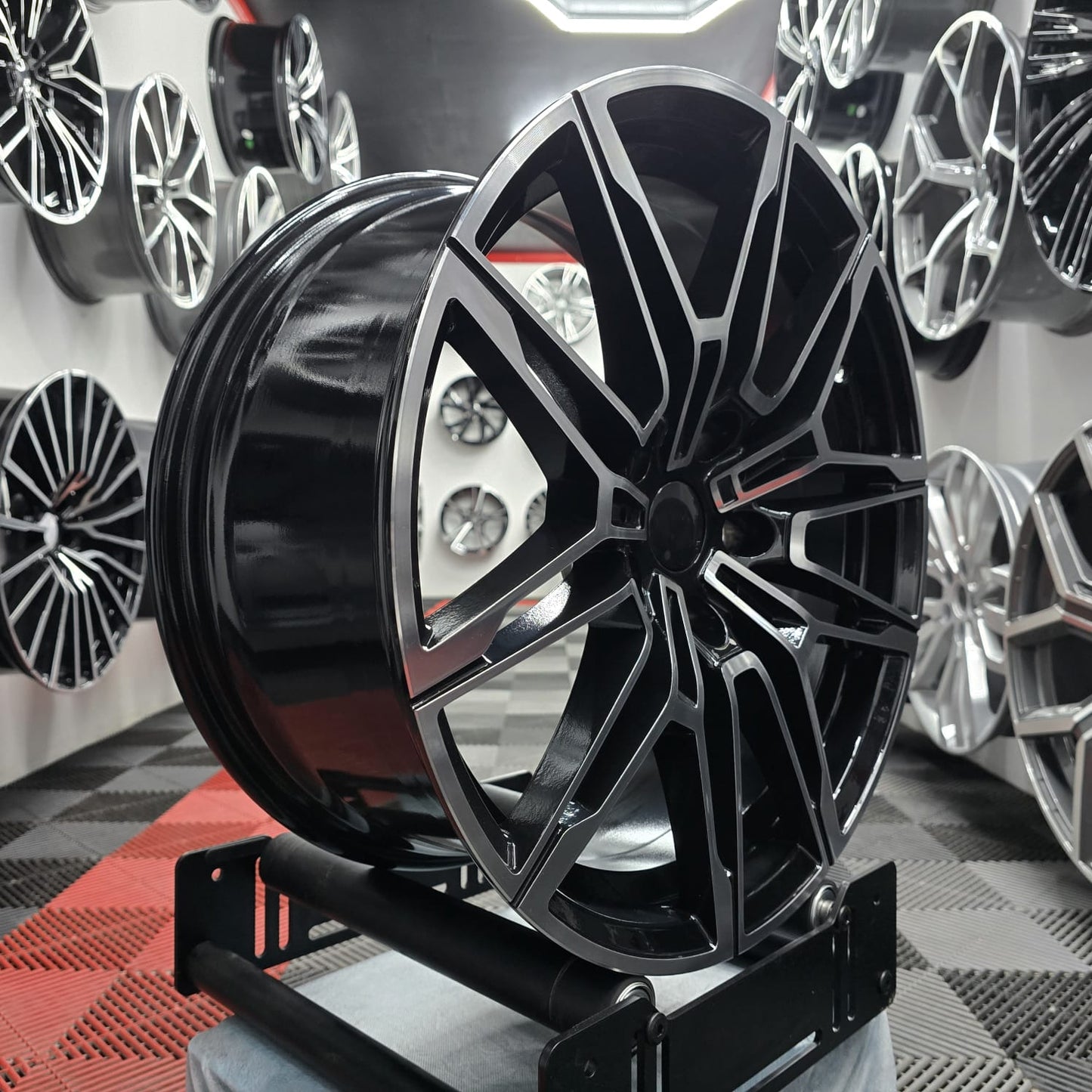 18" 5x120 391305 style Alloy Wheels , Black Machine Face