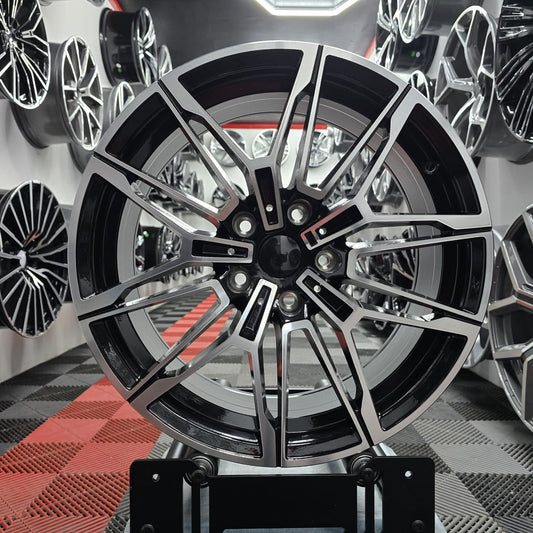 18" 5x120 391305 style Alloy Wheels , Black Machine Face