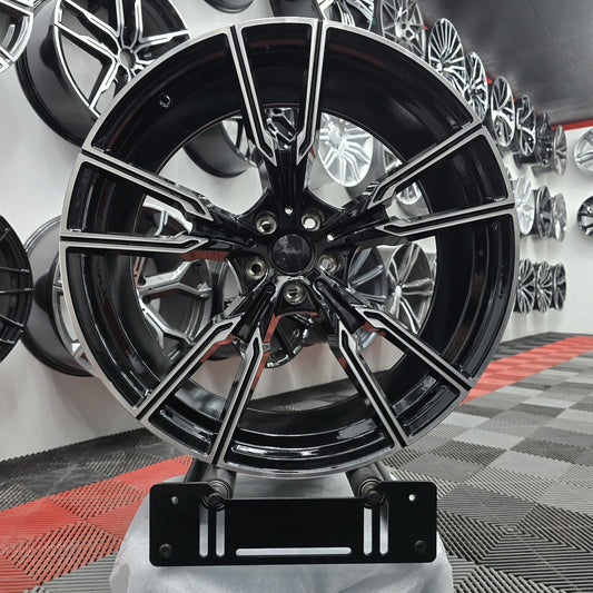 22" 5x112 396262 Style Alloy Wheels , Black Machine face