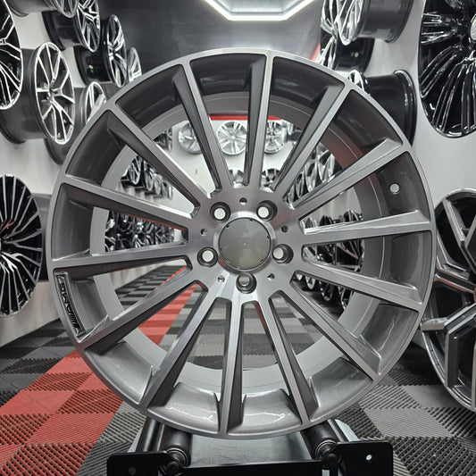 22" 5x112 391347 Style Alloy Wheels Gloss grey machine face